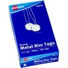Avery Metal Rim Key Tags, 1.25" Ring Size, White, 500 PK AVE14313